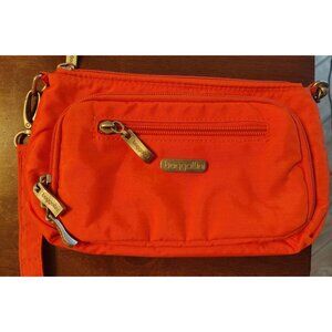 Baggallini Crossbody Bag, Salmon Pink Lime Green Lining, Wristlet Multi Zip